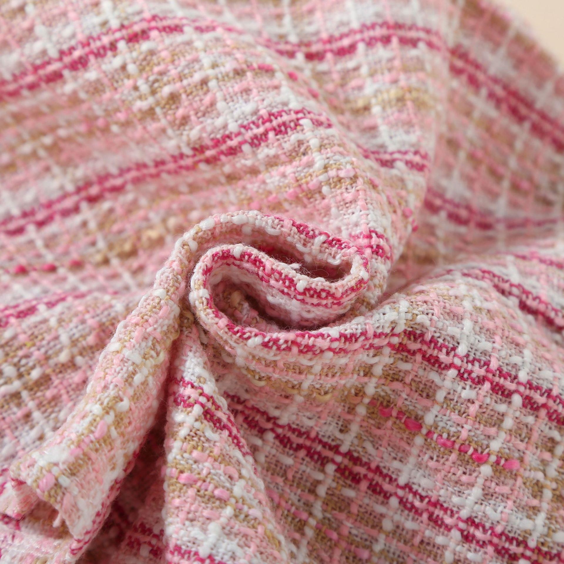 Baoshi dětské oblečení letní horký styl malý voňavý vítr hrubý kostkovaný perlový přezkový dekorace sešité bubliny_voghion.com