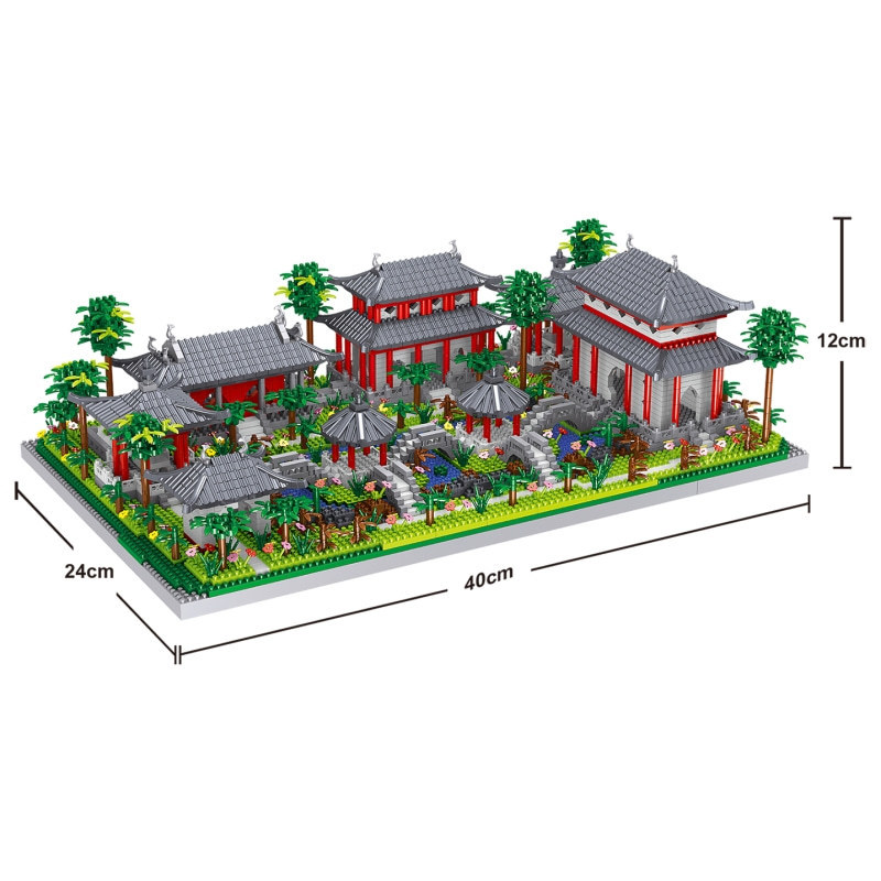 Zhe Gao LZ8239 Suzhou jardín puerta trasera micro partícula estilo chino modelo de construcción bloques alta dificultad montaje Juguetes