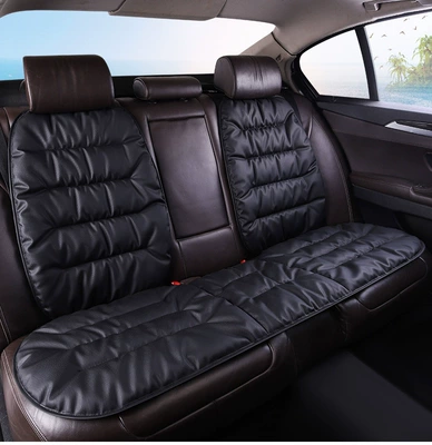 Car seat cushion four seasons universal five-seat cushion soft leather sweat-wicking breathable SUV car seat cover thickened (Universal seat cover) - black-main-passenger-seat