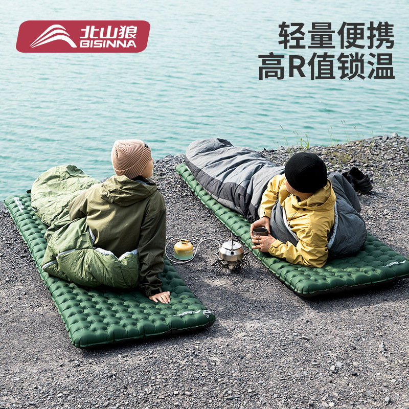 Beishanlang Lightweight Inflatable Mat Outdoor Portable Inflatable Seat Cushion Sleeping Mat Moisture-Proof Mat R Value 9 Widened Moisture-Proof Floor Mat