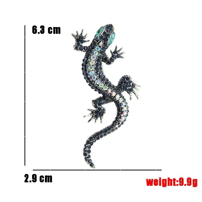 Retro Gecko Alloy Inlay Rhinestones Unisex Brooches display picture 1