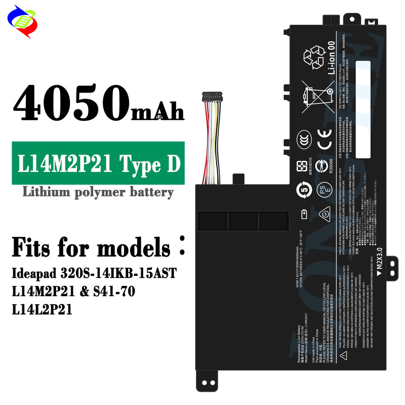 Suitable for Lenovo Ideapad 320S-14Ikb-15Ast/S41-70 Notebook Battery L14M2P21