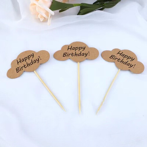 ins bohemian kraft paper cake decoration plug-in card birthday greetings blessing plug card flag dessert table decoration 