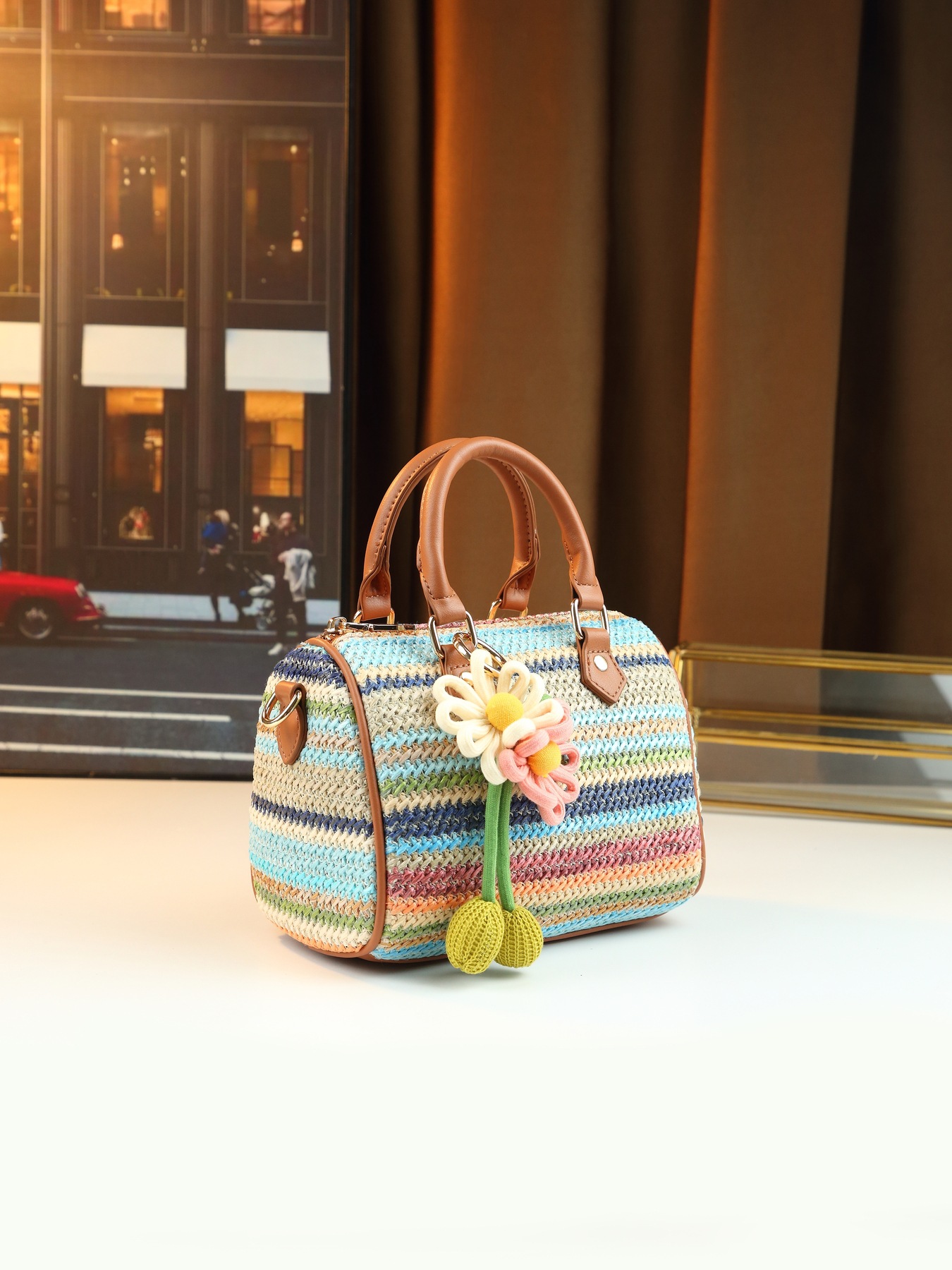 Women's Canvas Patchwork Bucket Bag For Casual Summer Commuting_voghion.com