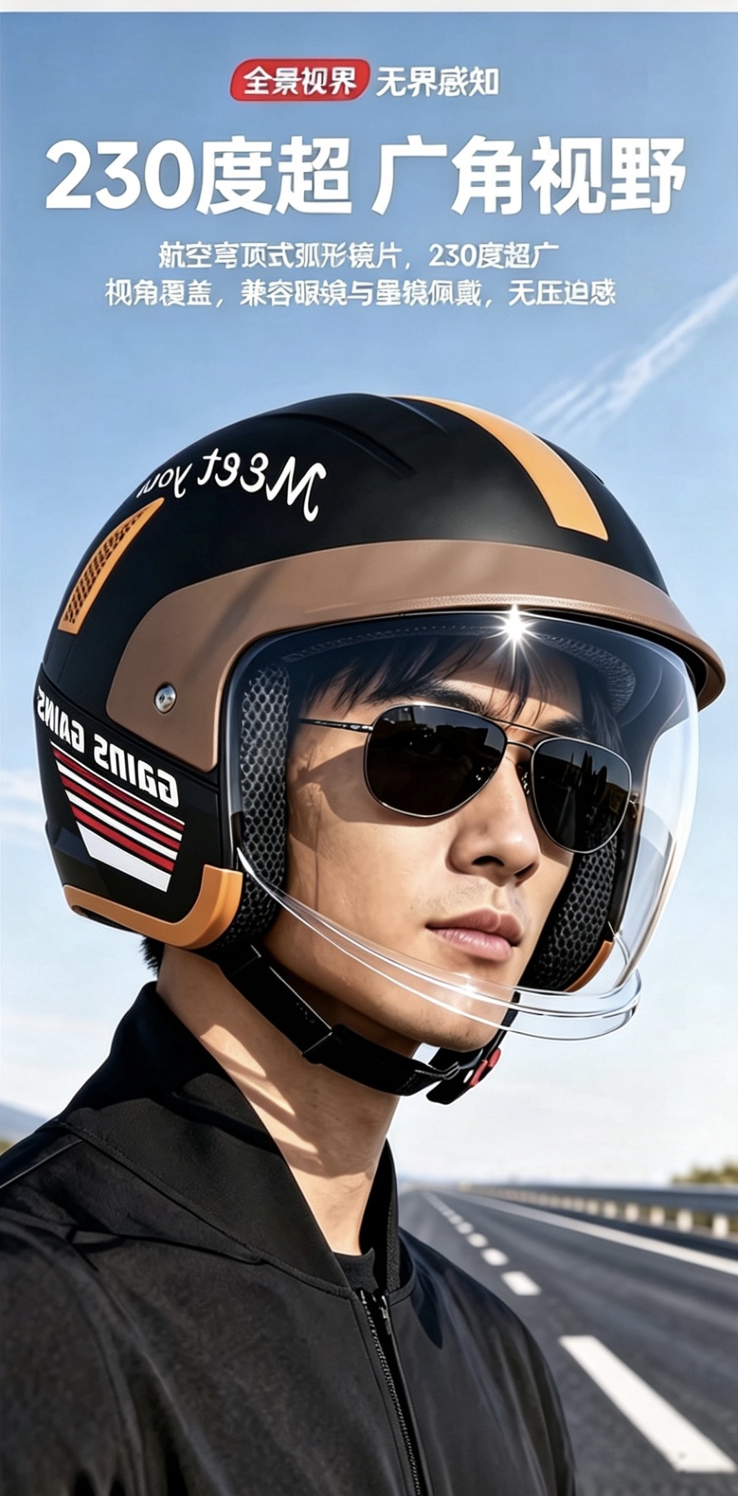 3C certified high-end silver-plated lens Class A hidden helmet for electric scooters and motorcycles, rainproof, unisex