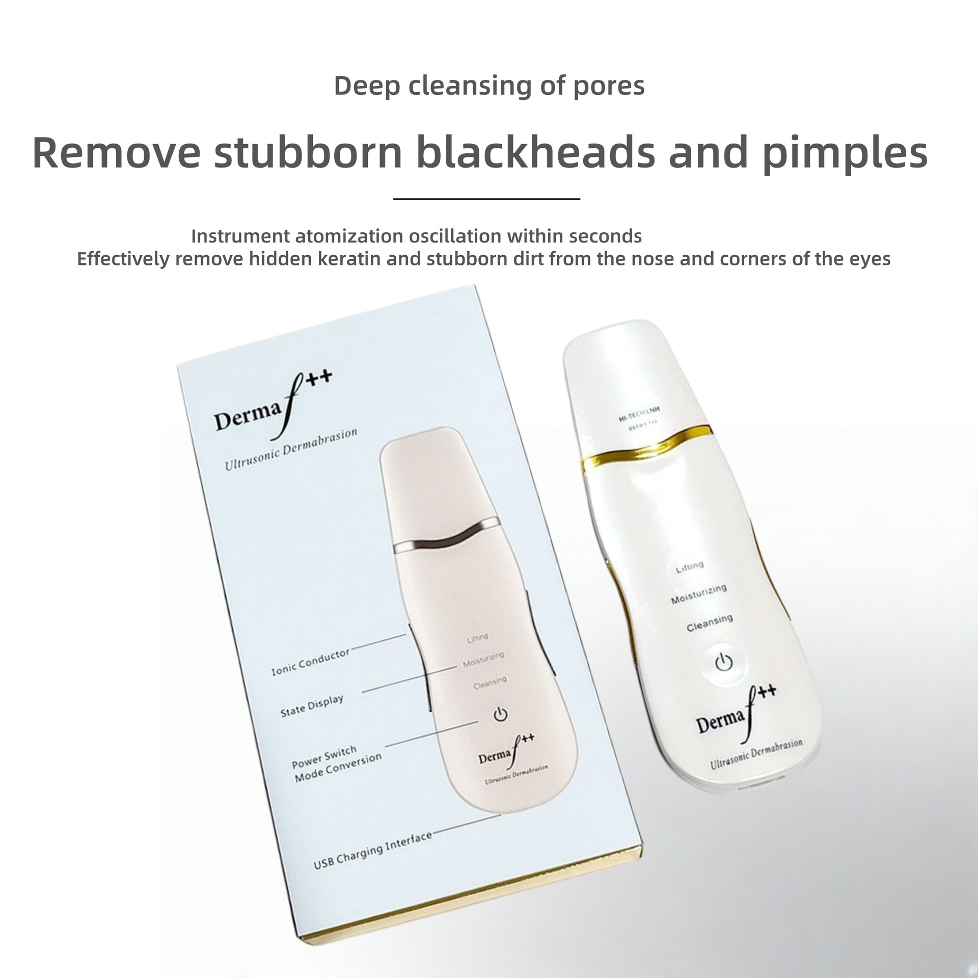 Grenzüberschreitendes neues Blackhead-Remover-Gerät tragbares elektrisches Schönheitsgerät zur Porenreinigung und Mitesserentfernung Ultraschall-Gesichtsreinigungsgerät Herstellergroßhandel