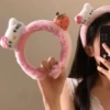 5849 pink strawberry cat headband