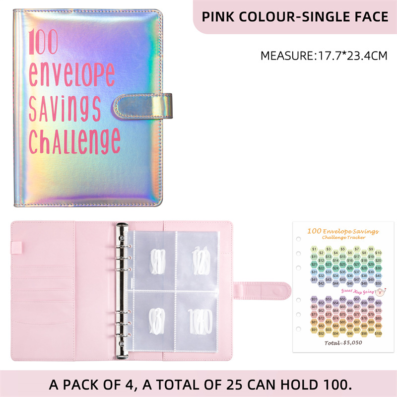 A5 colorido medio partido-Plata (cubierta con palabras) (película de tarjeta de impresión de pantalla 25 piezas (1-100)+ reloj de gradiente de color-en 1 pieza)