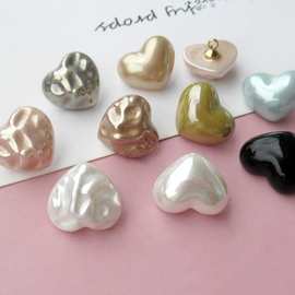 13mm心形珍珠纽扣咖色巴洛克爱心扣子女衬衫毛衣针织衫连衣裙装饰