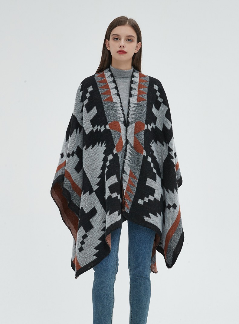 Unisex Geometric shawl yearning for the wind with the national wind travel air conditioning cover blanket shawl_voghion.com