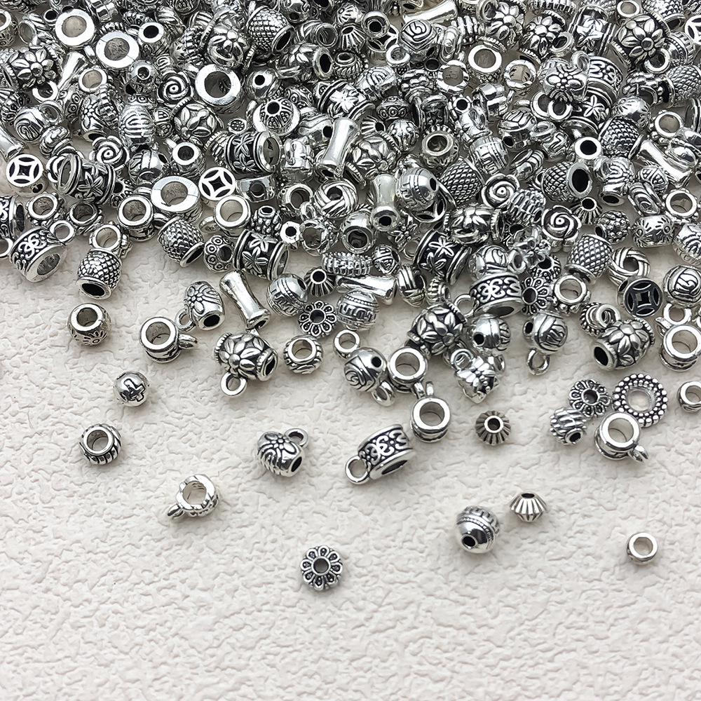混26款藏银饰品配件吊坠花托隔珠DIY手链直管手工材料手链配饰详情13