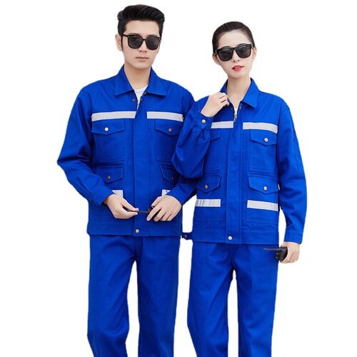 Flame-retardant workwear set for spring and autumn, 100% cotton, fire-resistant and flame-retardant, workshop electric welding worker suit, wear-resistant, high-temperature labor protection clothing