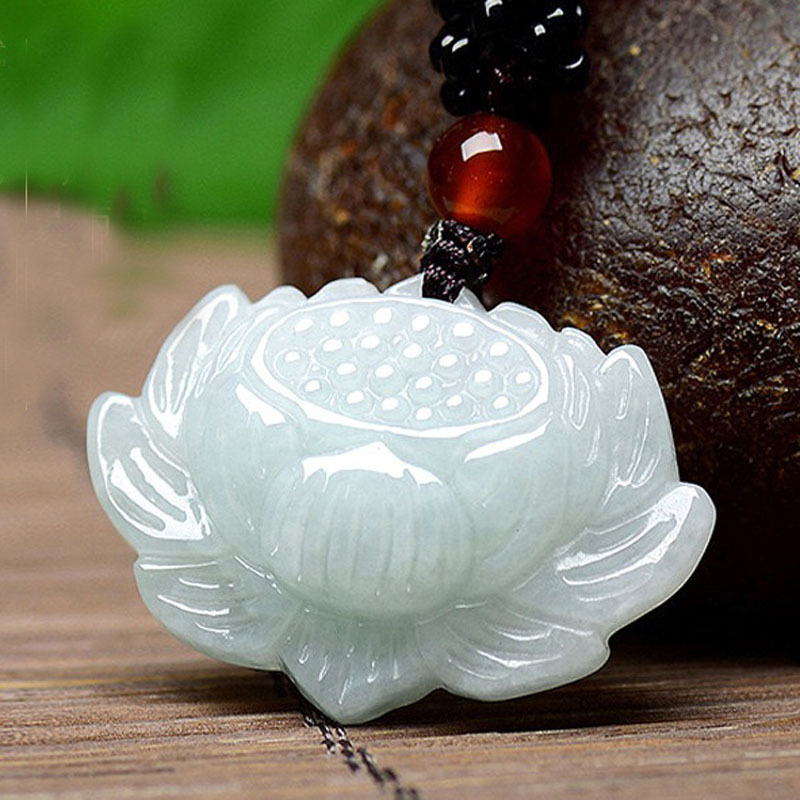 批發玉石翡翠玉吊墜挂件翡翠蓮花朵流蘇玉器禮品飾品配件