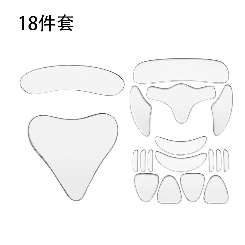 얼굴 스티커 18 조각 세트 (16 조각 세트 삼각형 가슴 스티커 목 스티커)
