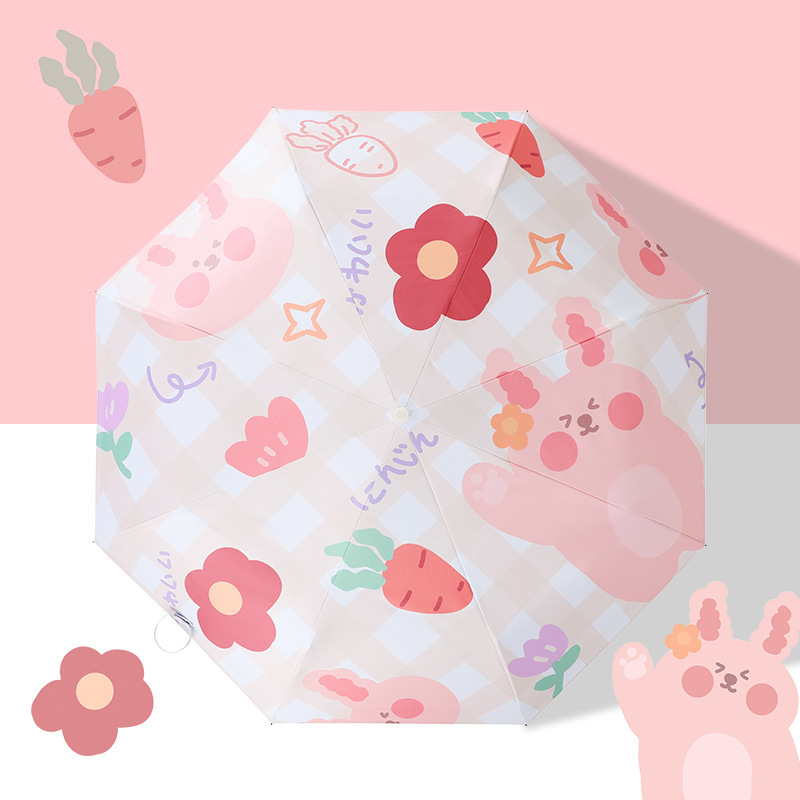 Paraguas de sol protección solar linda lluvia de dibujos animados paraguas de doble uso femenino paraguas plegable automático estudiante paraguas de sol dibujos animados Masculino