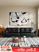 黑白抽像艺术挂画极简高级感客厅沙发装饰画样版间挂画大芬油画村