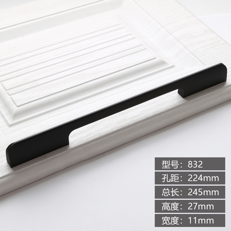 Moderno minimalista bala de aleación de aluminio sólido alargado armario puerta manija oro zapato gabinete negro puerta manija