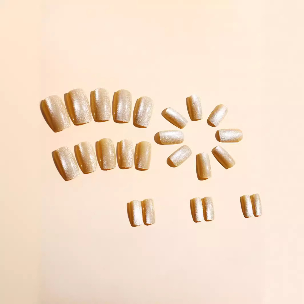 Millones de puntos de uso de uñas ojos de gato azul frío ojos de gato usar parches de uñas 24 piezas de uñas al por mayor