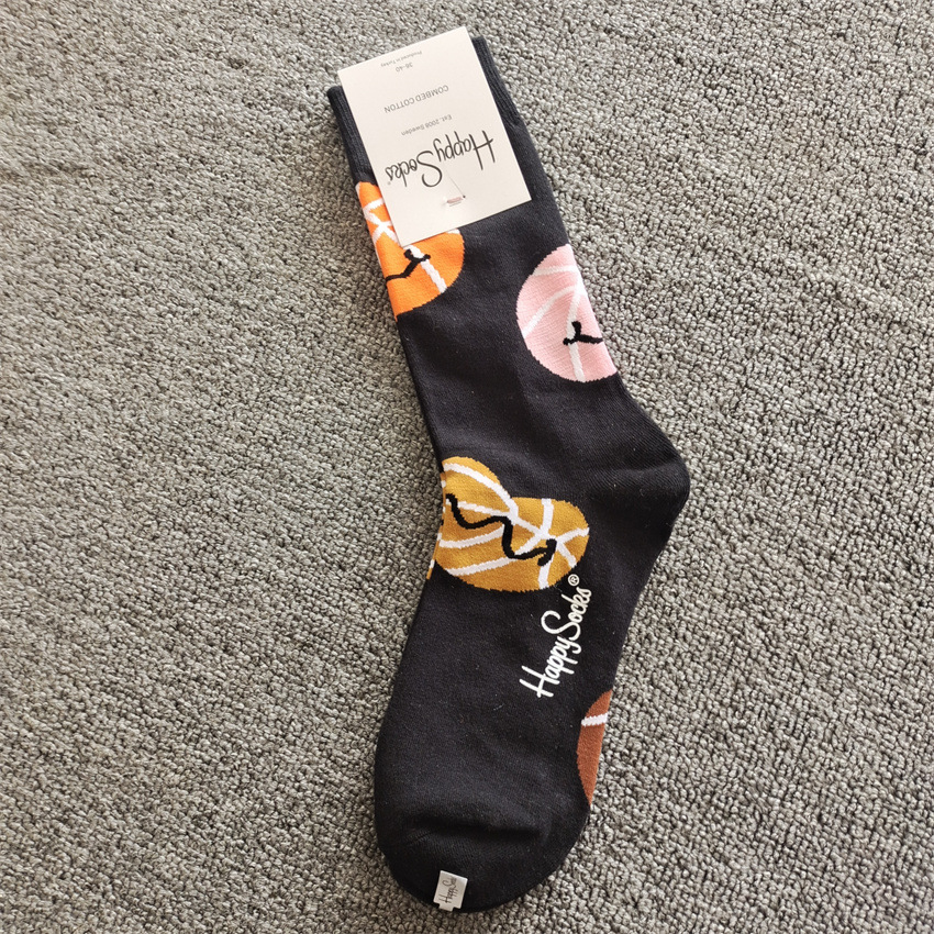 2025d 2025d New Swedish Trendy Brand Ins Happy Striped Polka Dot Mid-Calf Colorful Internet Celebrity Cotton Socks_voghion.com