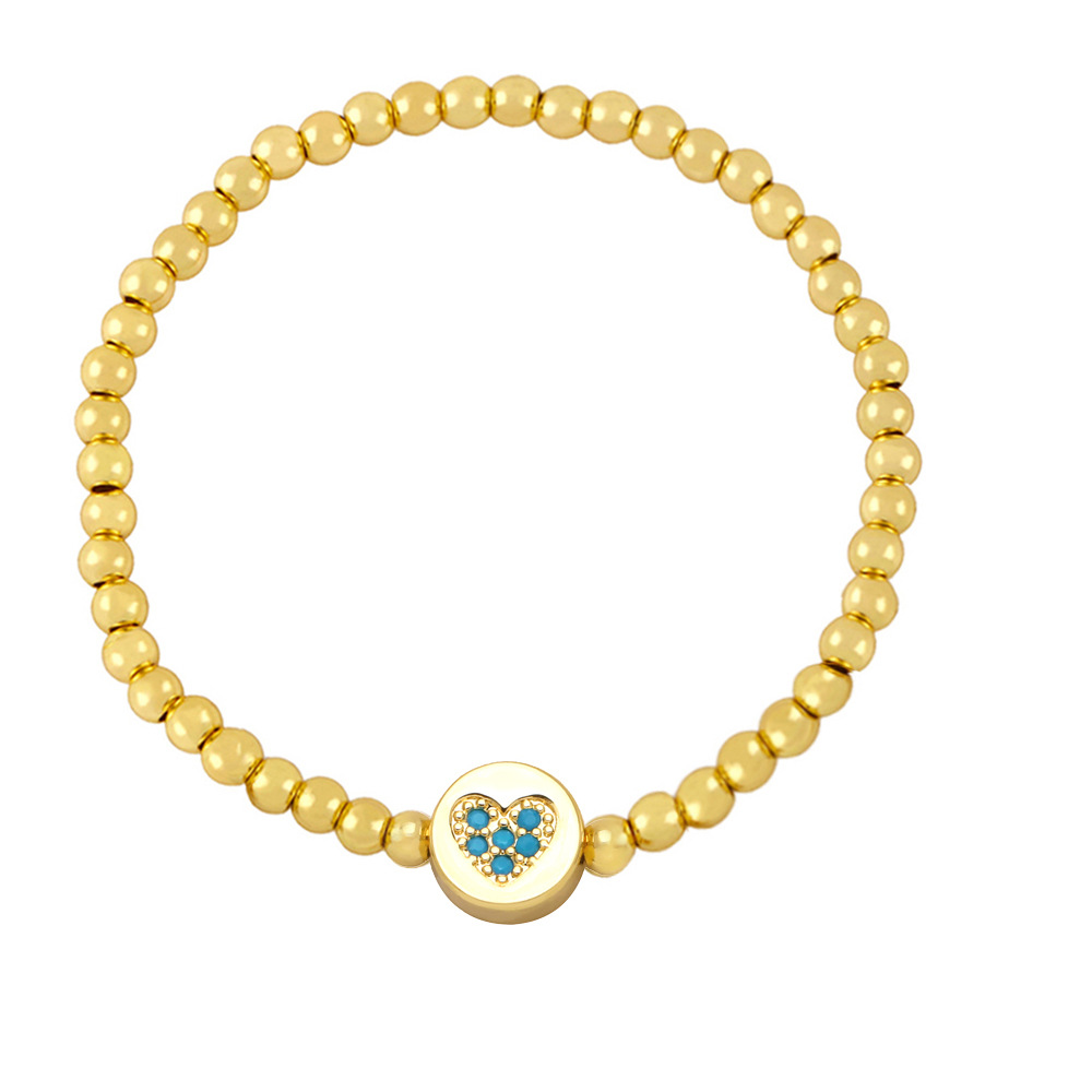 Vintage Style Round Heart Shape Copper Bracelets Inlay Zircon Copper Bracelets