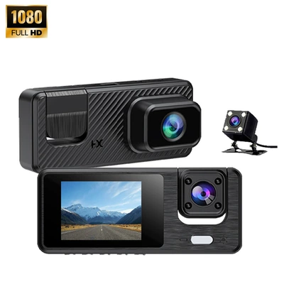 Cross-Border Universal 1080P Three-Lens Driving Car Recorder Hd Infrared Night Vision Car Driving Recorder (Driving recorder) - q301-triple-recording