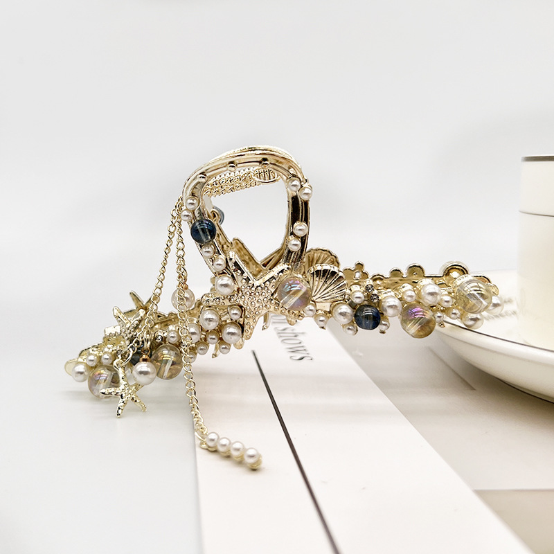 Elegante Mode Tier Blume Metall Quaste Künstliche Edelsteine Künstliche Perlen Haars Pange display picture 4
