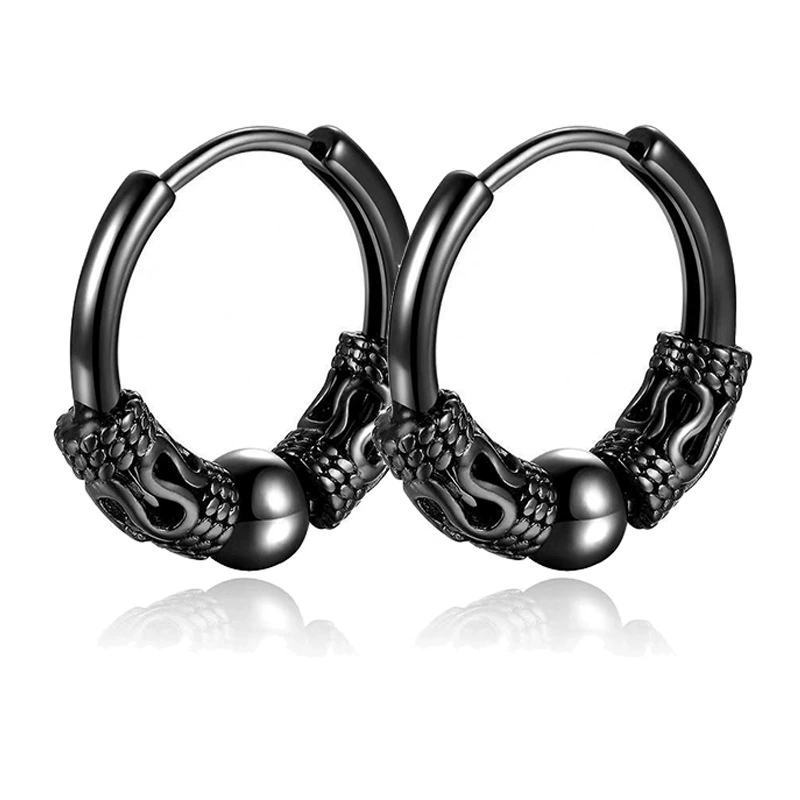 Чёрные серёжки из нержавеющей стали, цепь, подвеска, Aliexpress