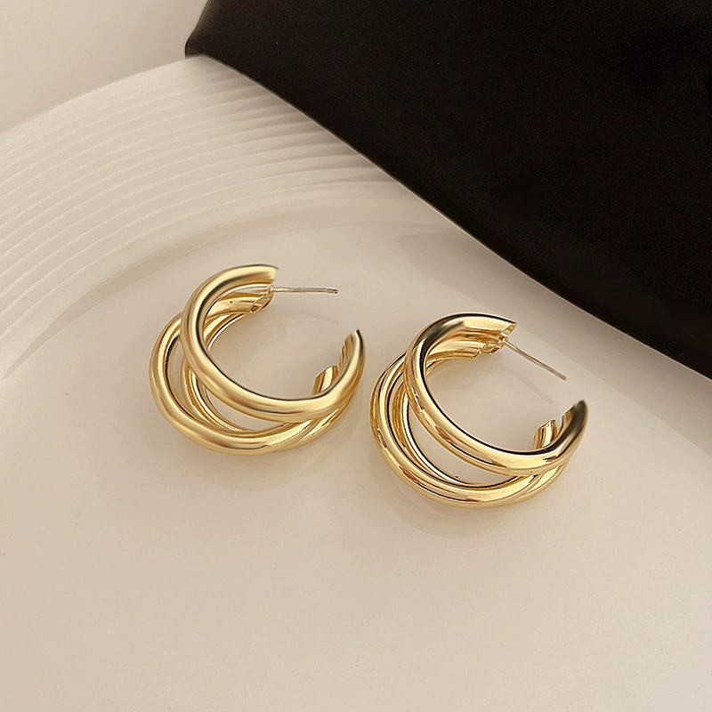 Earrings silver‑needle, simple elegant designs, lightweight, multiple styles and colors