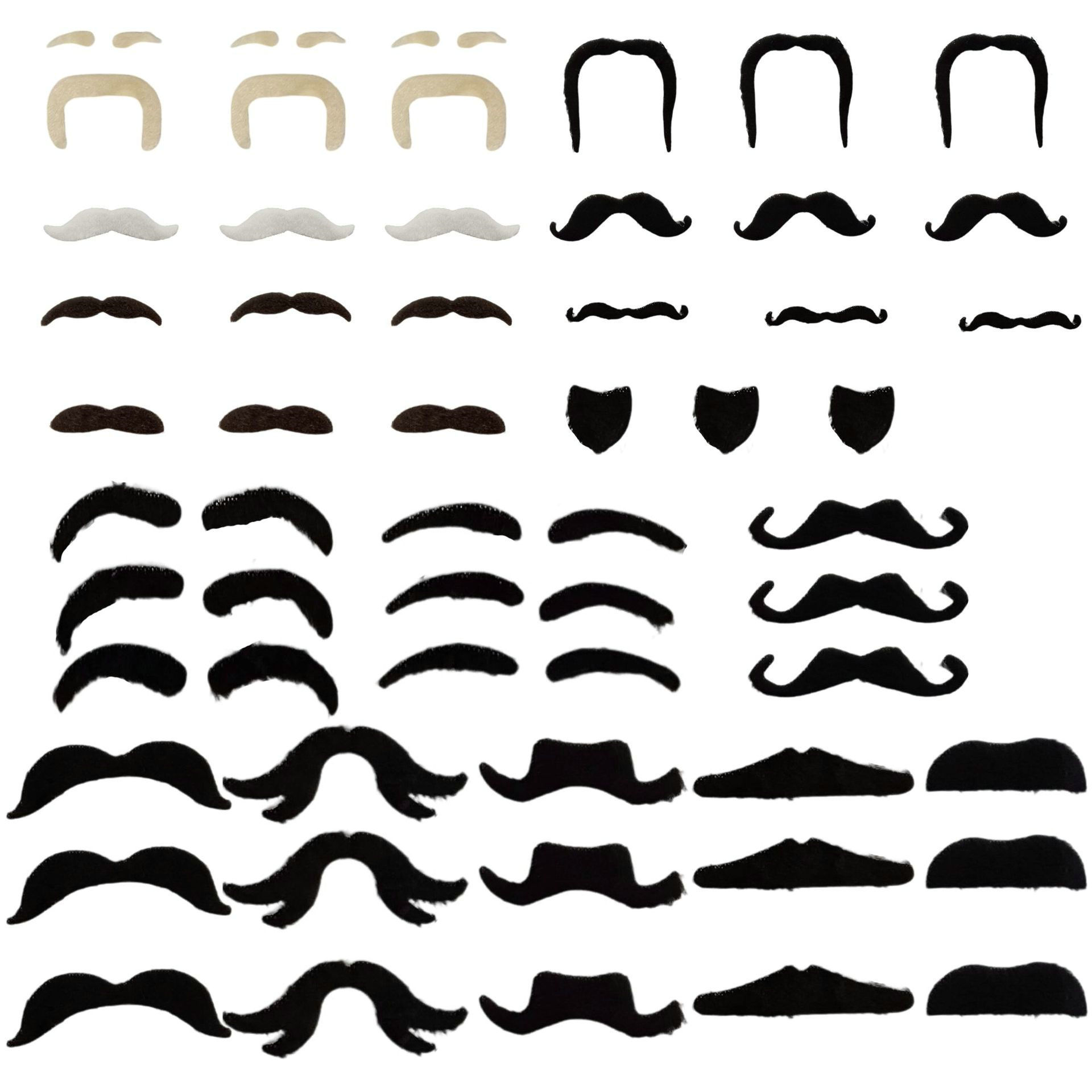 Halloween Fake Beard Props Self-Adhesive Fake Mustache Holiday Party Costume Beard Fake Whiskers 48 Styles of Small Beards