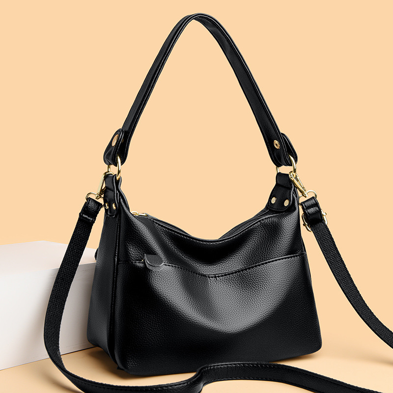 Cross-border High-end Sense Dumpling Bag 2024 New Arrival Shoulder Crossbody Bag Korean Style Trendy Litchi Pattern Handbag for Women