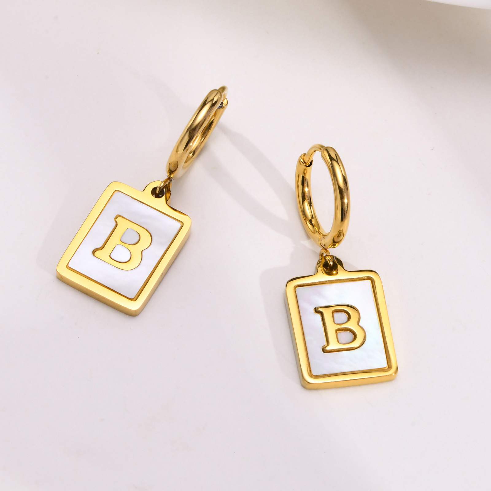 Simple Style Letter Stainless Steel Plating Dangling Earrings 1 Piece