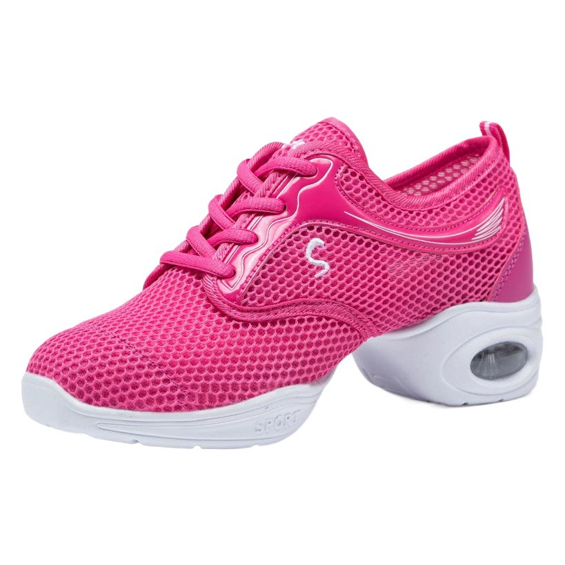 Весной и летом новая танцевальная обувь, женская обувь для квадратных танцев, сетчатая танцевальная обувь на каблуке с мягким дном, кроссовки 760 601