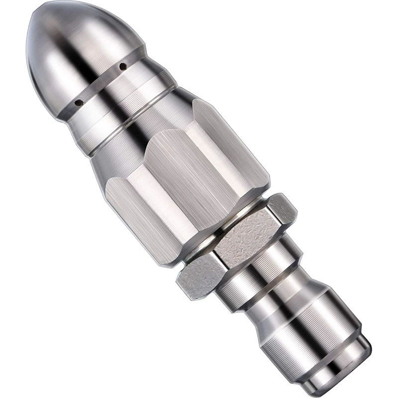 Pipe unblocking 1/4 quick-plug high-pressure water mouse nozzle front 1 rear 6 sewer pipe cleaning unblocking sewage worker