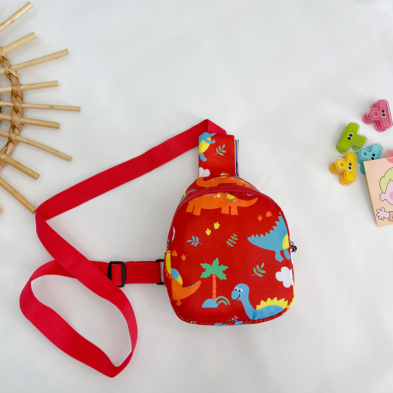 Bolso de pecho para niños 2022 primavera y verano nuevo bolso de hombro impreso de dibujos animados para niños y niñas lindo dinosaurio pequeño bolso de hombro moda