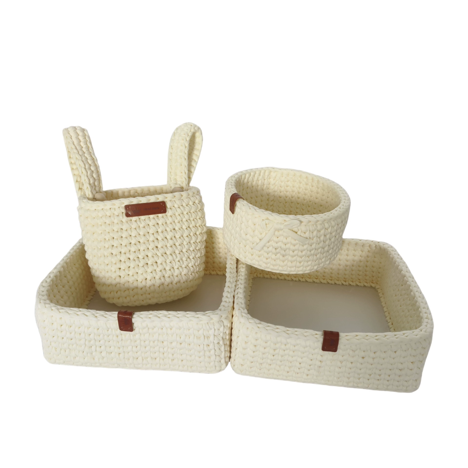 Корзина для хранения в виде однослойной колыбели Моисея ручной работы крючком, сумка-корзина для хранения