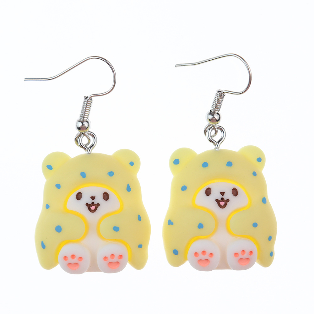 1 Pair Lady Sweet Cartoon Plastic Resin Drop Earrings display picture 6