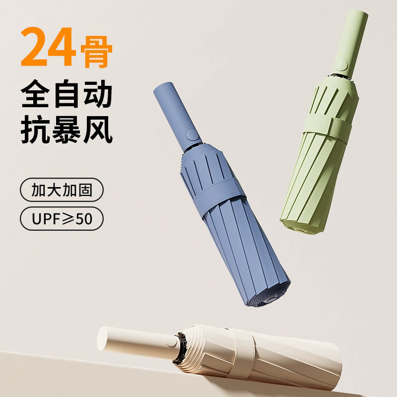 2024 New Arrival 24-Bone Umbrella Large Folding Anti-Riot Umbrella for Men Bold and Durable for Women