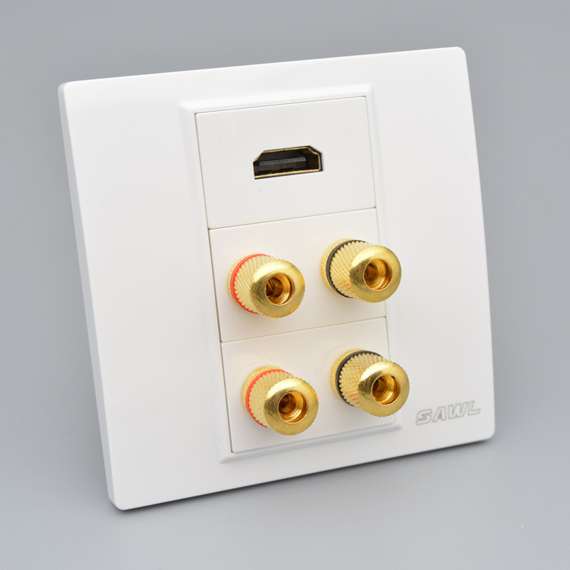 白色86型双音箱HDMI高清插座 2.0HDMI高清电视+双音响墙壁面板