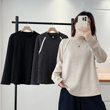 半高领打底衫女胖mm大码200斤秋冬2025新款时尚蕾丝花边显瘦内搭