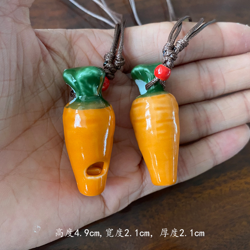 컬러 유약 호루라기-작은 당근