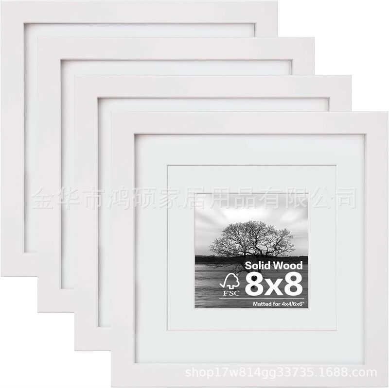 Square Photo Frame 8inch Amazon Best-Selling Commemorative Framed Picture Frame Empty Frame Ten Years Manufacturer Professional Customization Wholesale