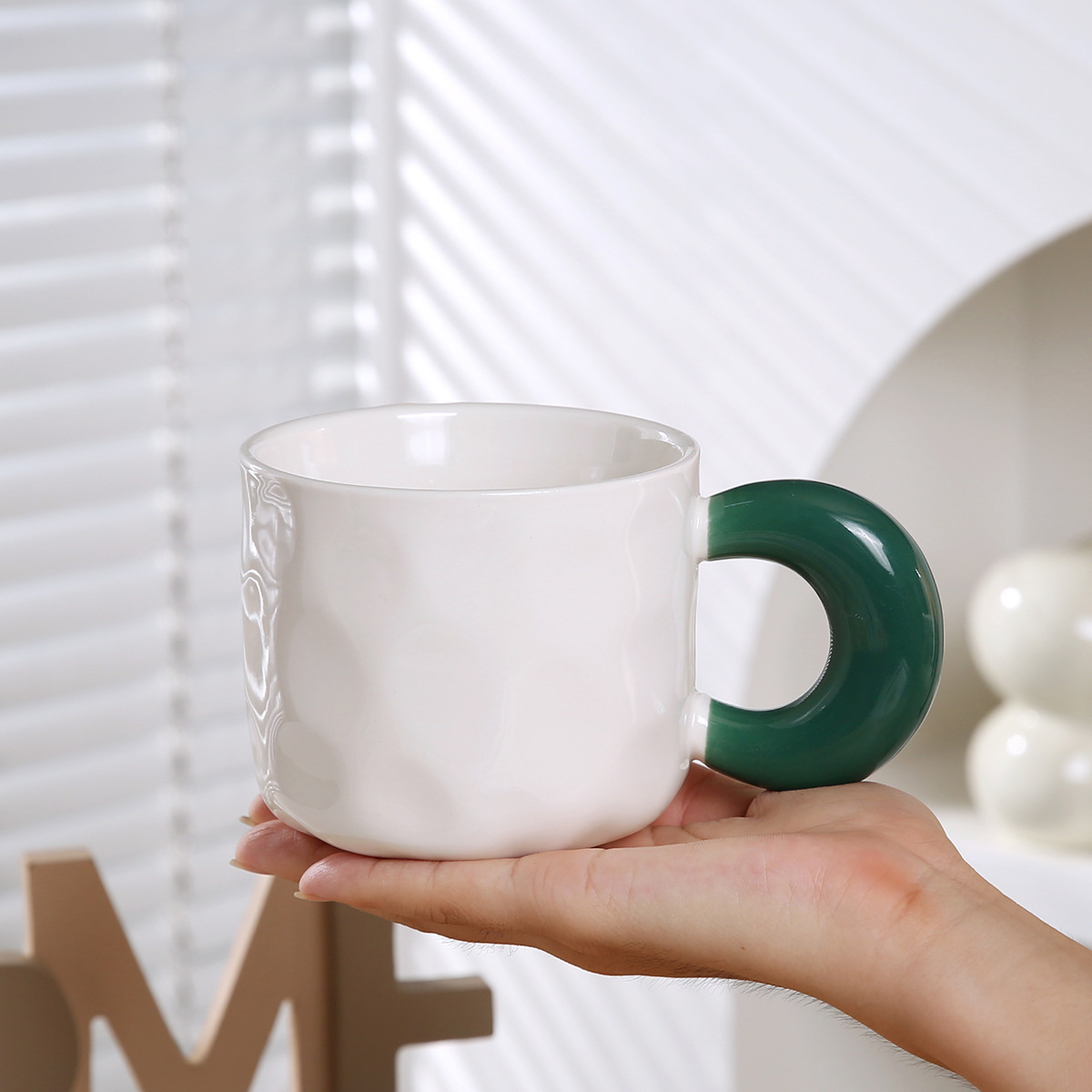 Casual Lindo Multicolor Color Sólido Cerámica Cuchara Taza 1 Juego display picture 11