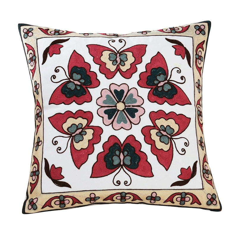 Towel, cloth for bed, tape, sofa, pillow, flowered, with embroidery