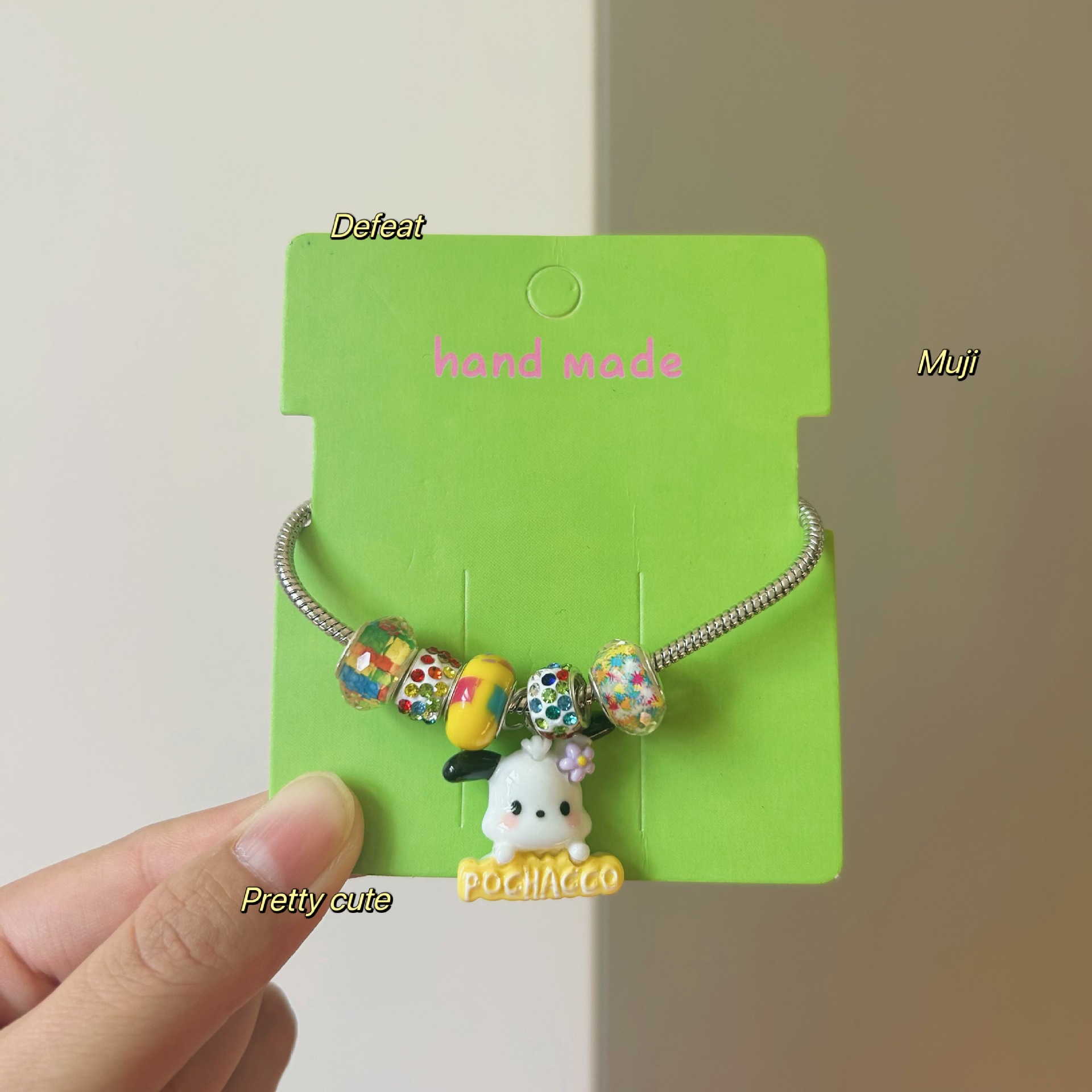 Caricatura infantil Kuro jade pulsera arroz pulsera niña niña amor hermoso vestido colgante pulsera