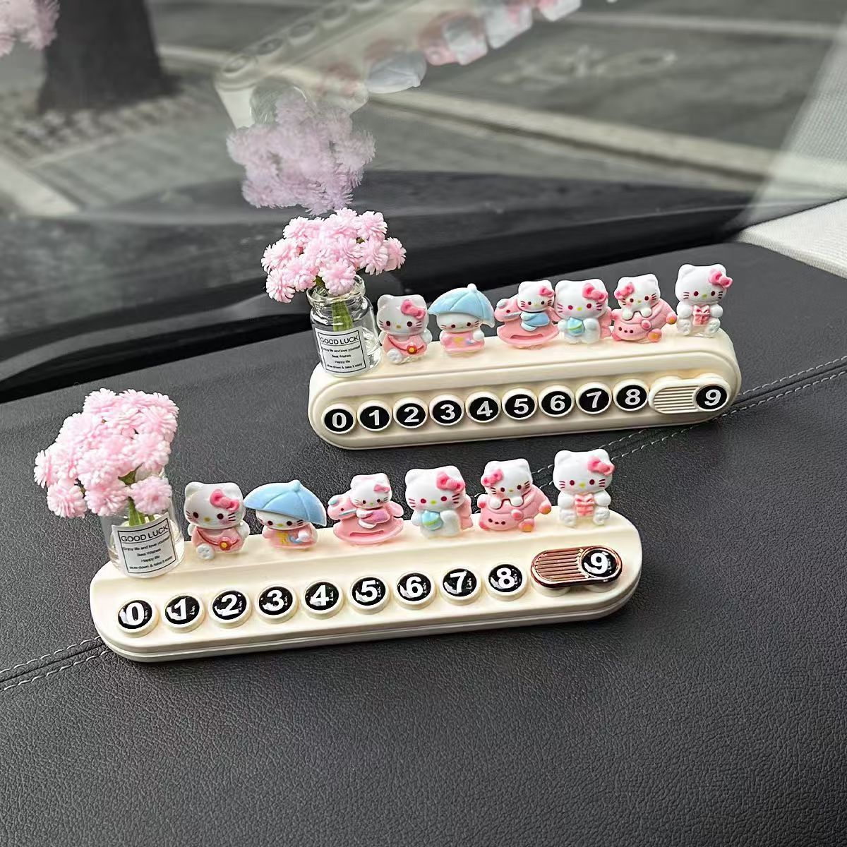 New standing KT cat number plate moving license plate temporary parking plate telephone plate car decoration car interior