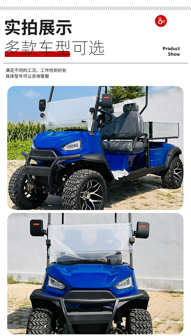 Electric Sightseeing Car 2 Seats Four Wheel Golf with Bucket Ball Car Scenic Spot Tourism Shuttle Hotel Reception Mobility Scooter