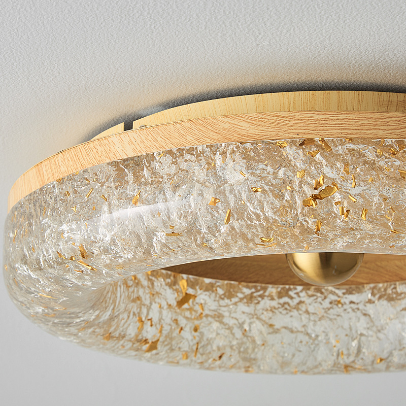 Lámpara de techo de resina de color nogal