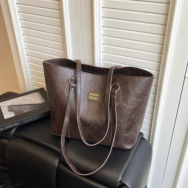 High-End Practical Satchel Tote Bag Large Capacity Shoulder Commuter Women's Bag 2025 Summer New Korean Style Versatile Large Bag