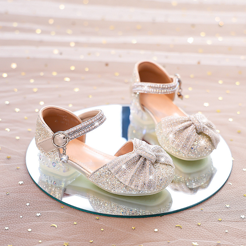 Girls' Sandals, Princess Shoes, Kidsren's Crystal Shoes, Girls' High Heels, Soft-Soled Spring Shoes, Girls' 2026 New Models