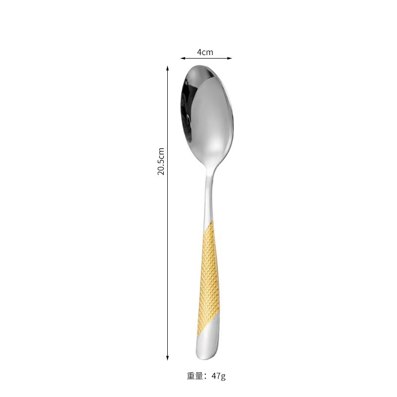 스타 다이아몬드 골드 테이블 스푼